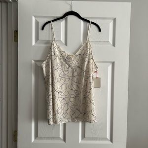 Open edit scribble print ivory tank size 2x